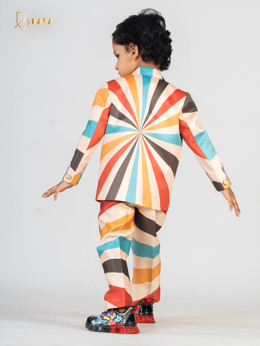 CLOWN EMBROIDERD BLAZER SET