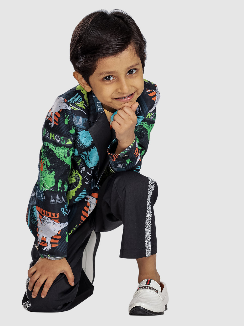 BLACK DINO BLAZER SET