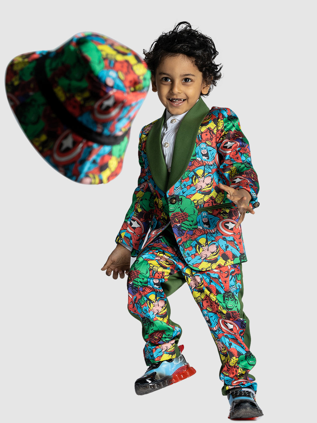 GREEN SUPERHERO BLAZER SET