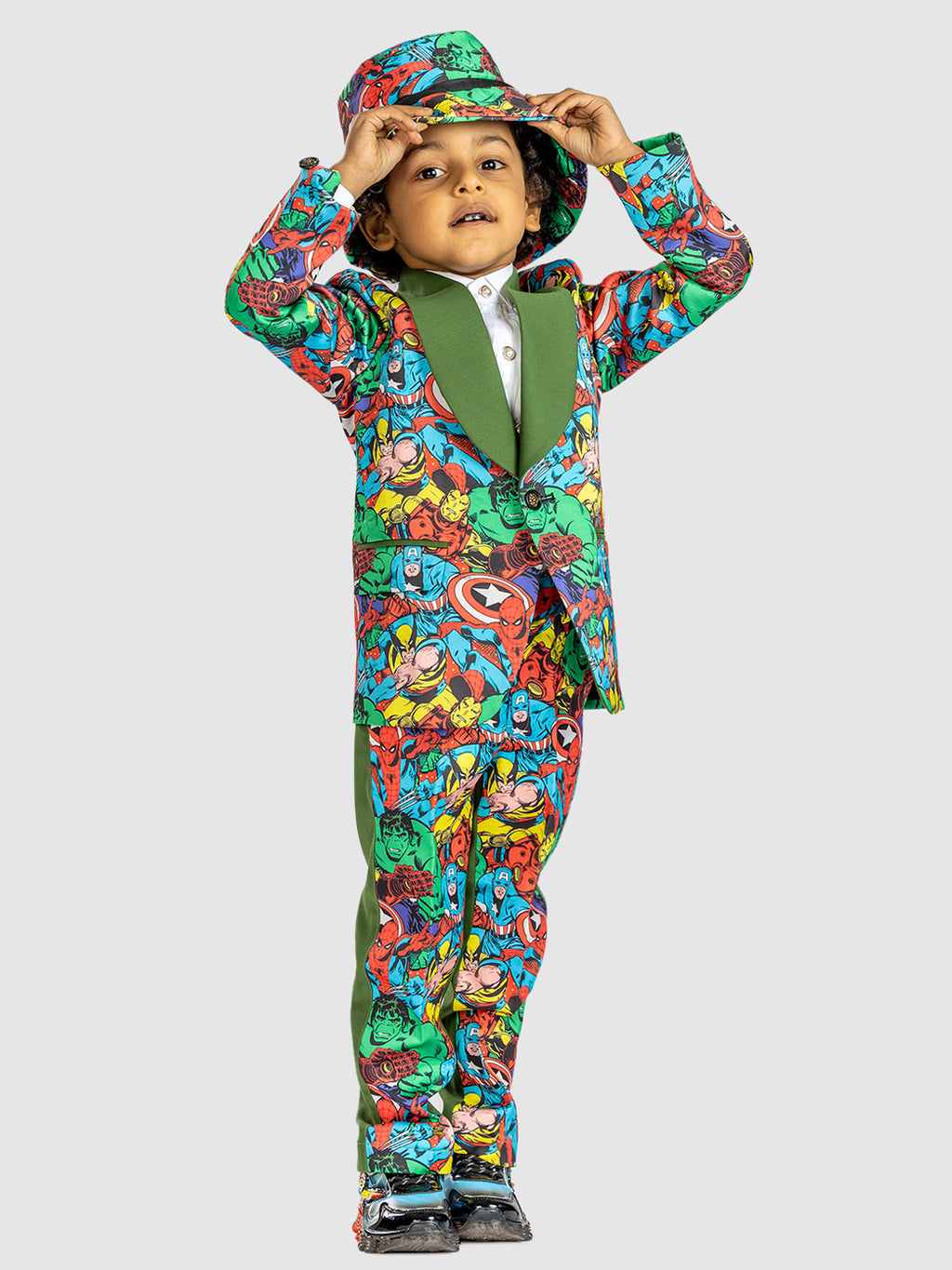GREEN SUPERHERO BLAZER SET