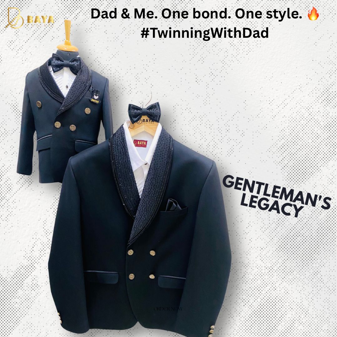 Double the charm, double the class – black tie done Baya Couture style.