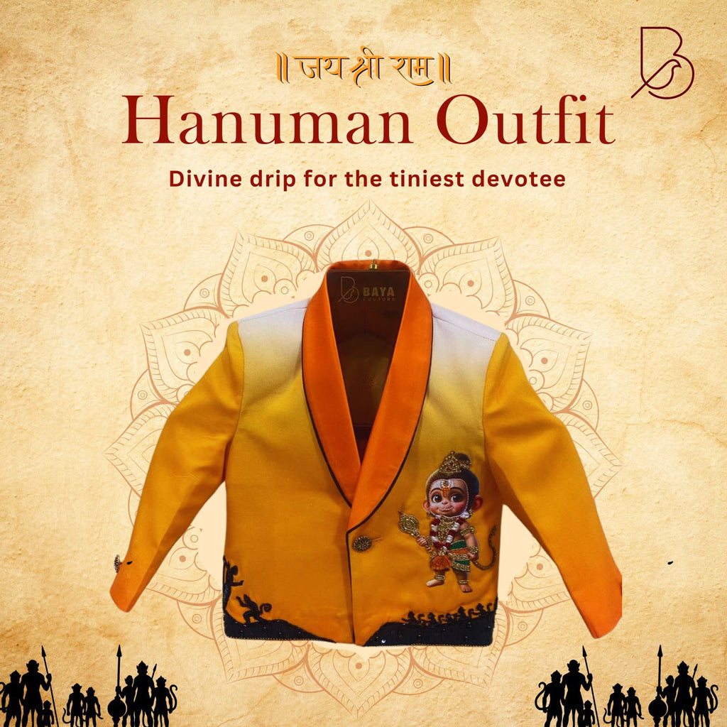 Handcrafted hanumanji tuxedo set (set of 4)