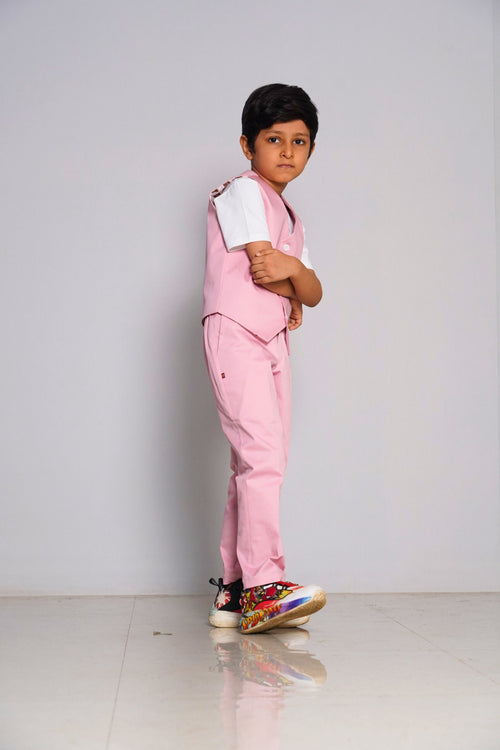 Baya Couture Boys’ Elegant Pink 2-Piece Set