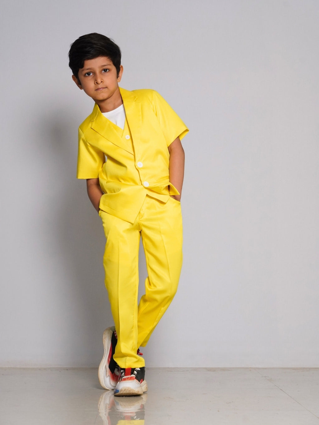 Comfort fit Yellow Kids Suit | Birthday & Party Outfit (2pc set)