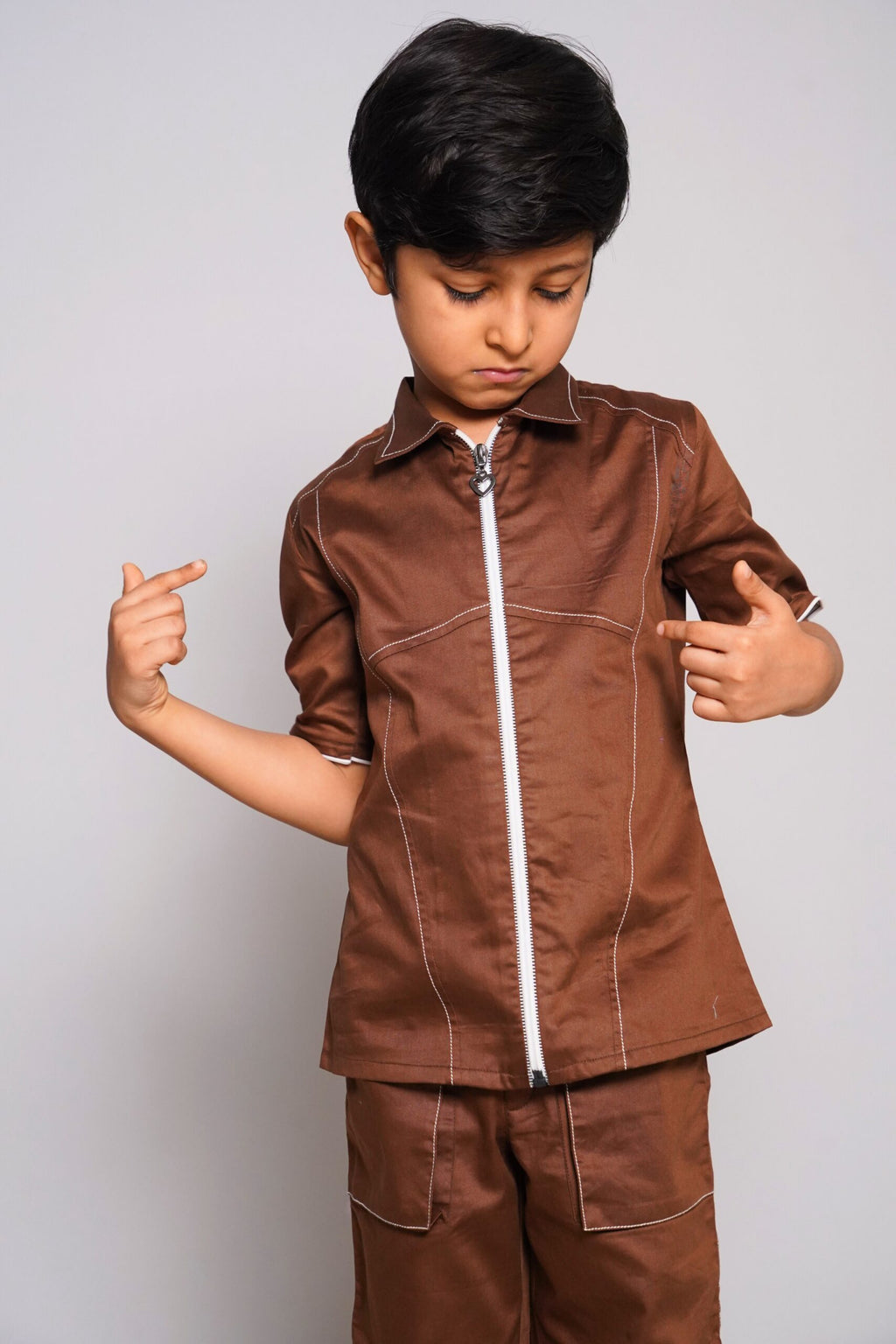 Boys Party comfort wear brown co-ord set