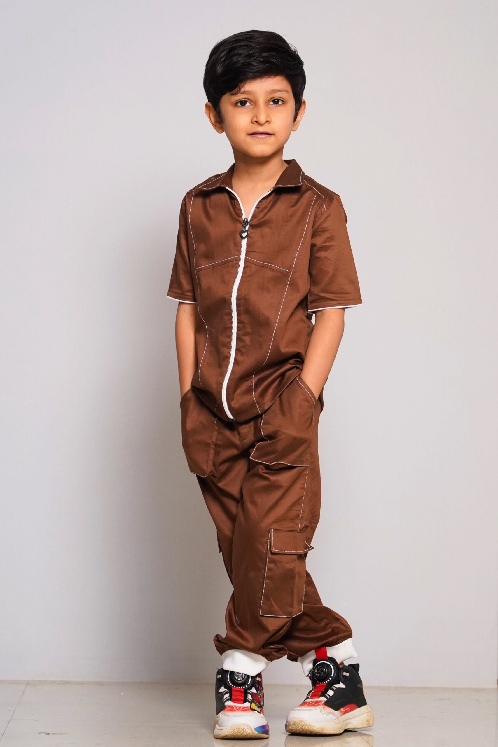 Boys Party comfort wear brown co-ord set