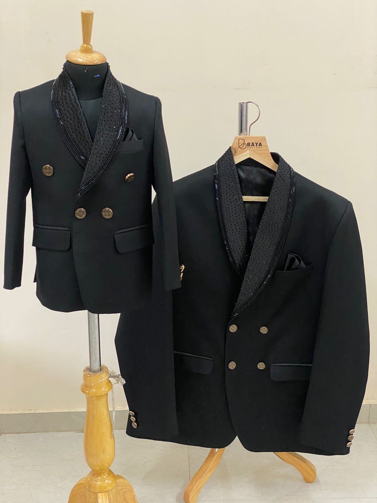 Double the charm, double the class – black tie done Baya Couture style.
