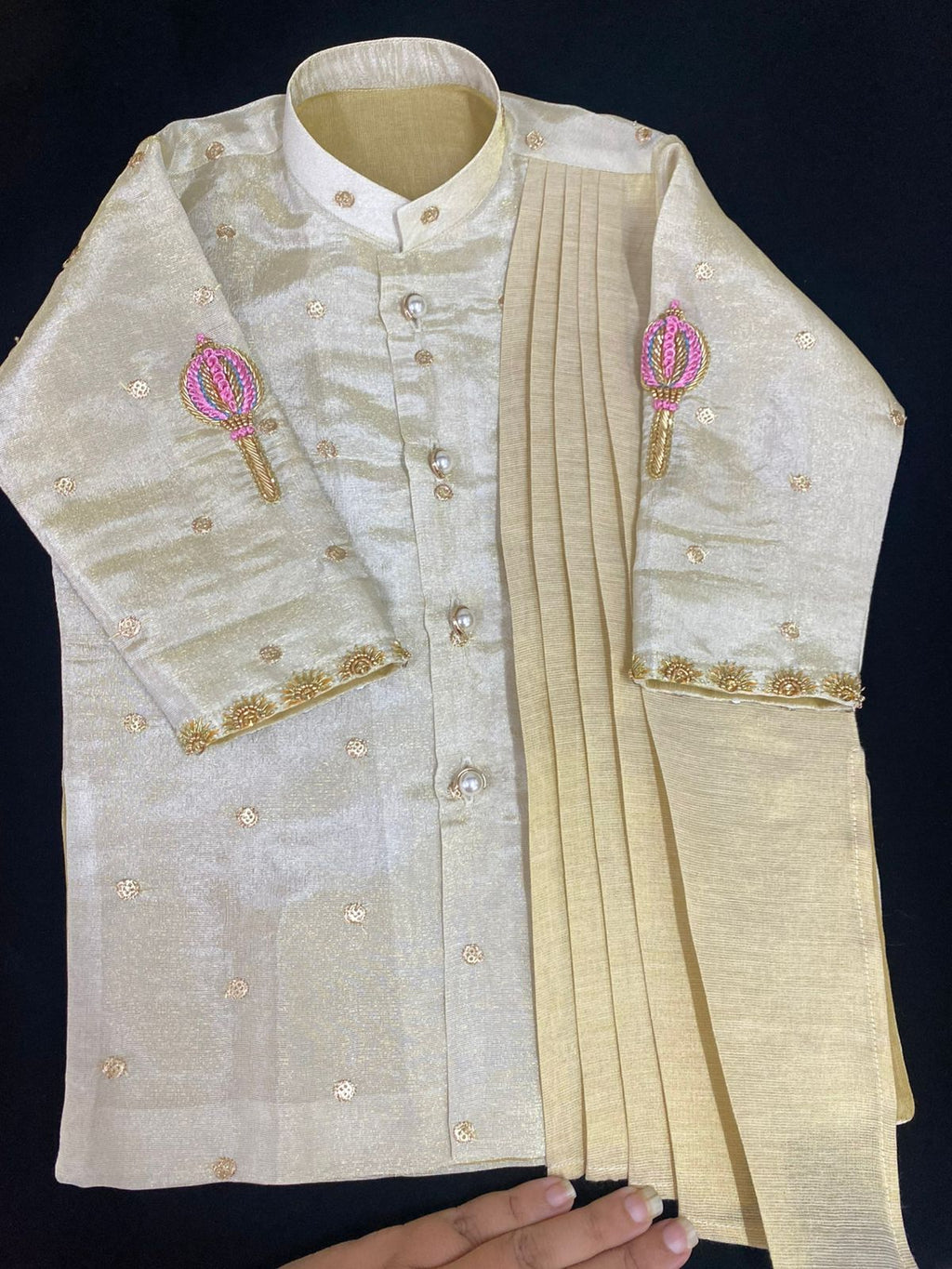 Hanumanji Theme handcrafted dhoti (set of 3)
