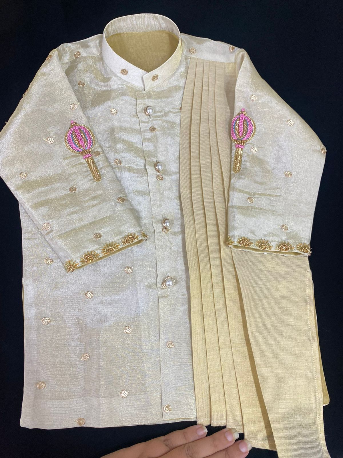 Hanumanji Theme handcrafted dhoti (set of 3)