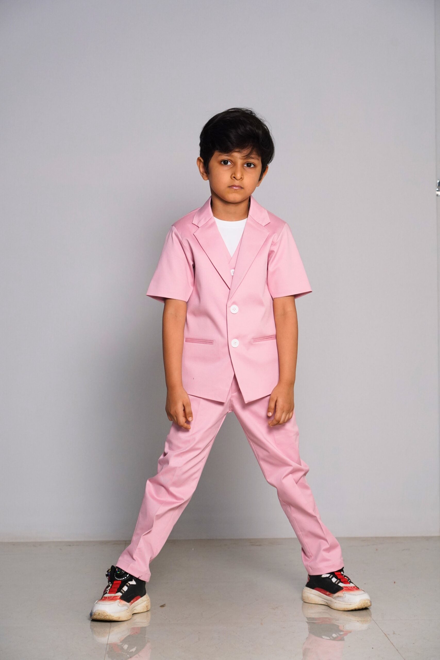 Boys comfort fit pink half blazer set