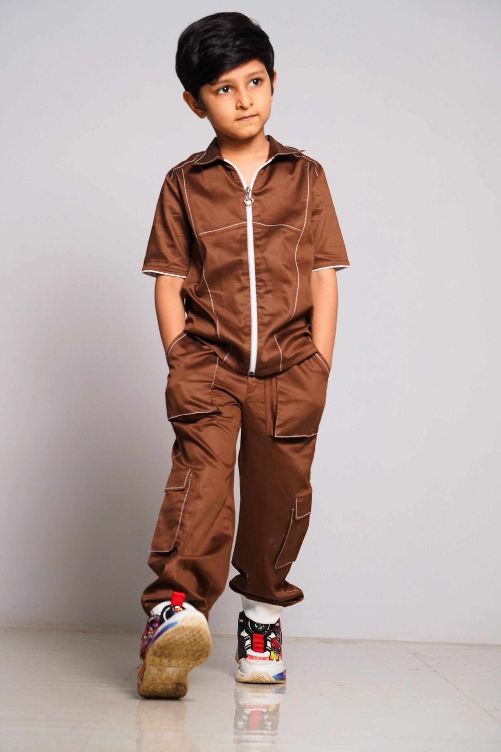 Boys Party comfort wear brown co-ord set