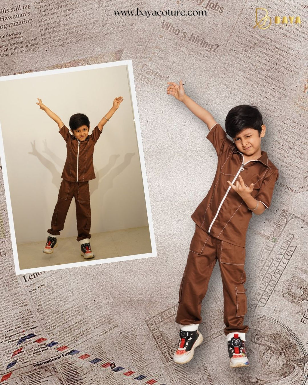 Boys Party comfort wear brown co-ord set