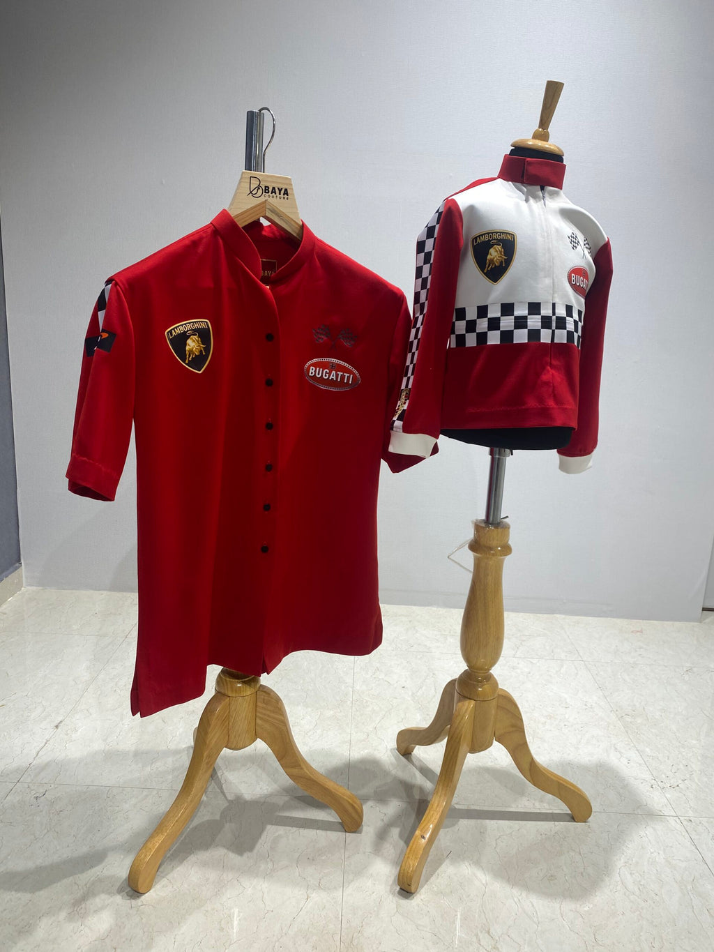 Mom son car racing twinning outfit