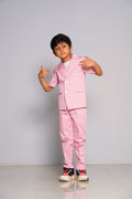 Boys comfort fit pink half blazer set
