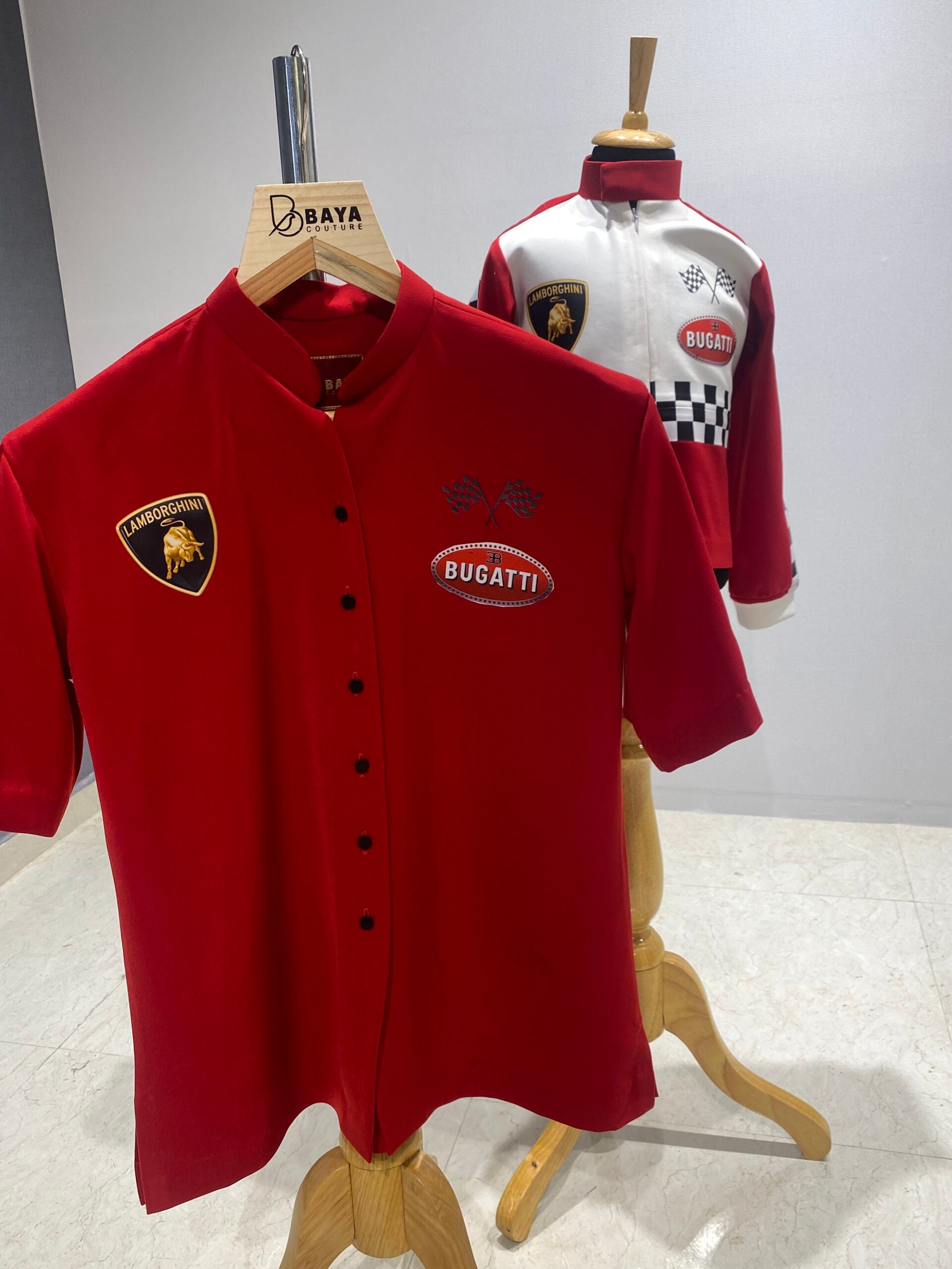 Mom son car racing twinning outfit