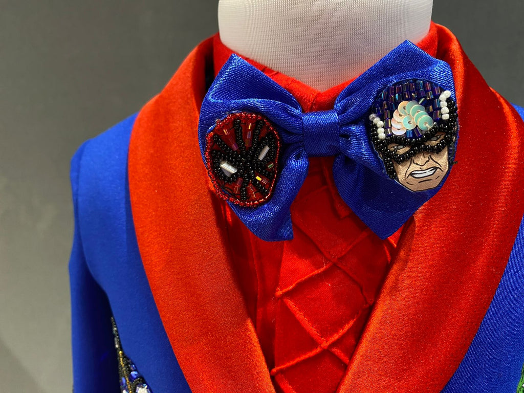 Super hero handcrafted tuxedo set of 4