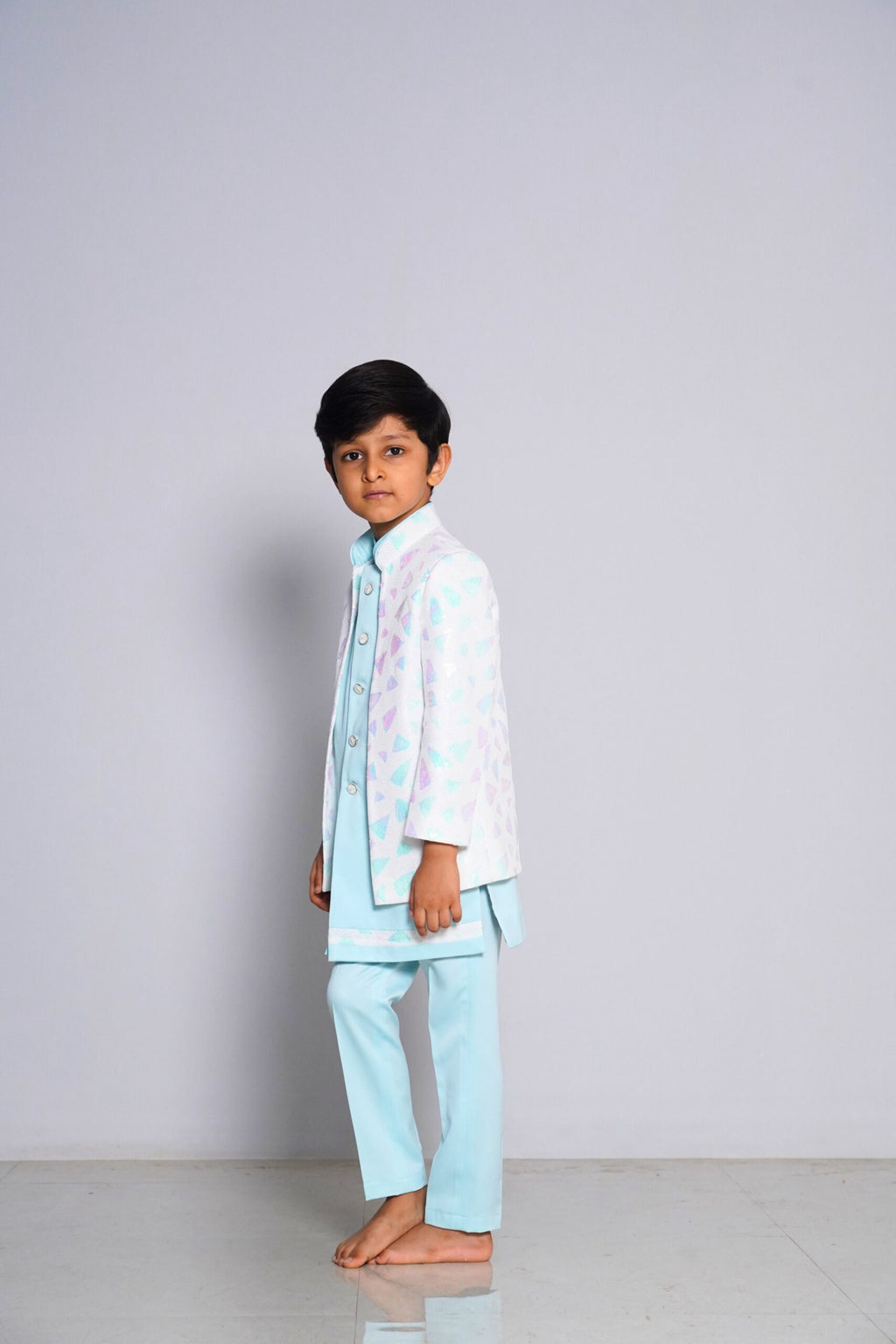 Pastel Prince – Boys’ Kurta Jacket (set of 3)