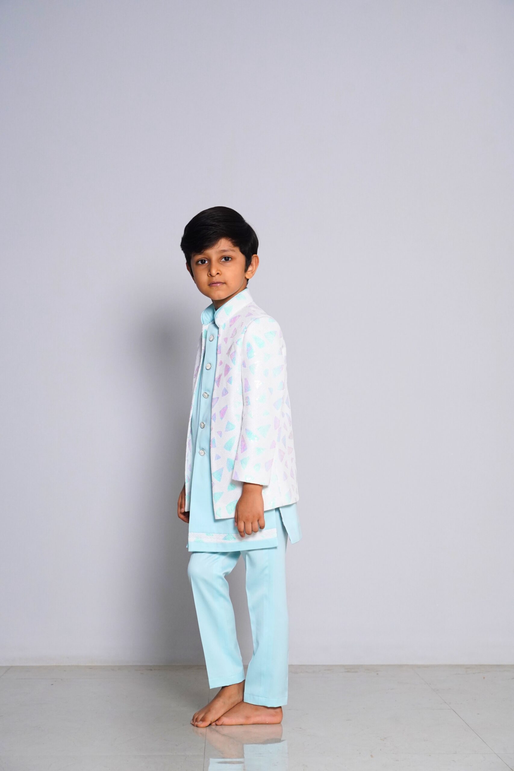 Pastel Prince – Boys’ Kurta Jacket (set of 3)