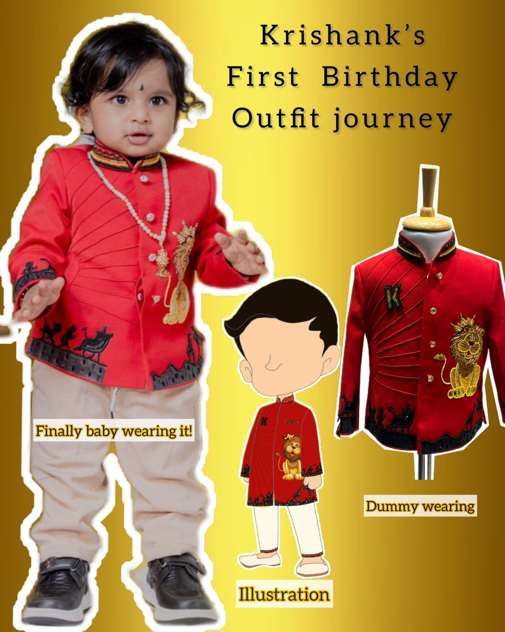 Jungle theme hand crafted indo-western