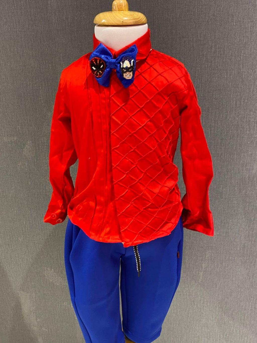 Super hero handcrafted tuxedo set of 4