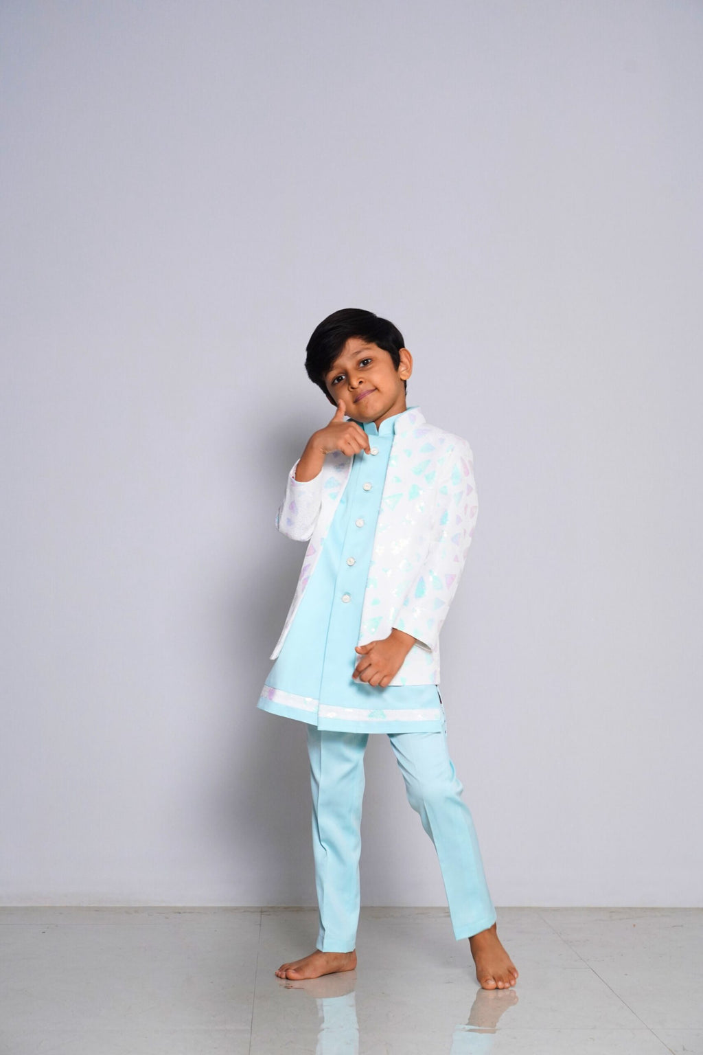 Pastel Prince – Boys’ Kurta Jacket (set of 3)