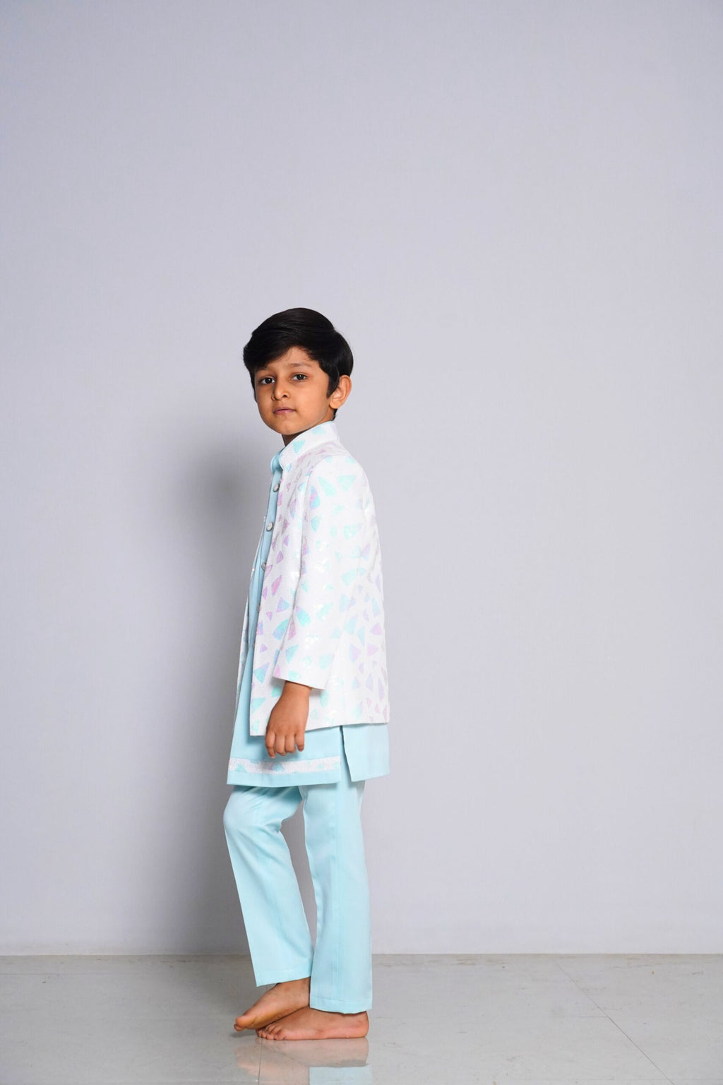 Pastel Prince – Boys’ Kurta Jacket (set of 3)