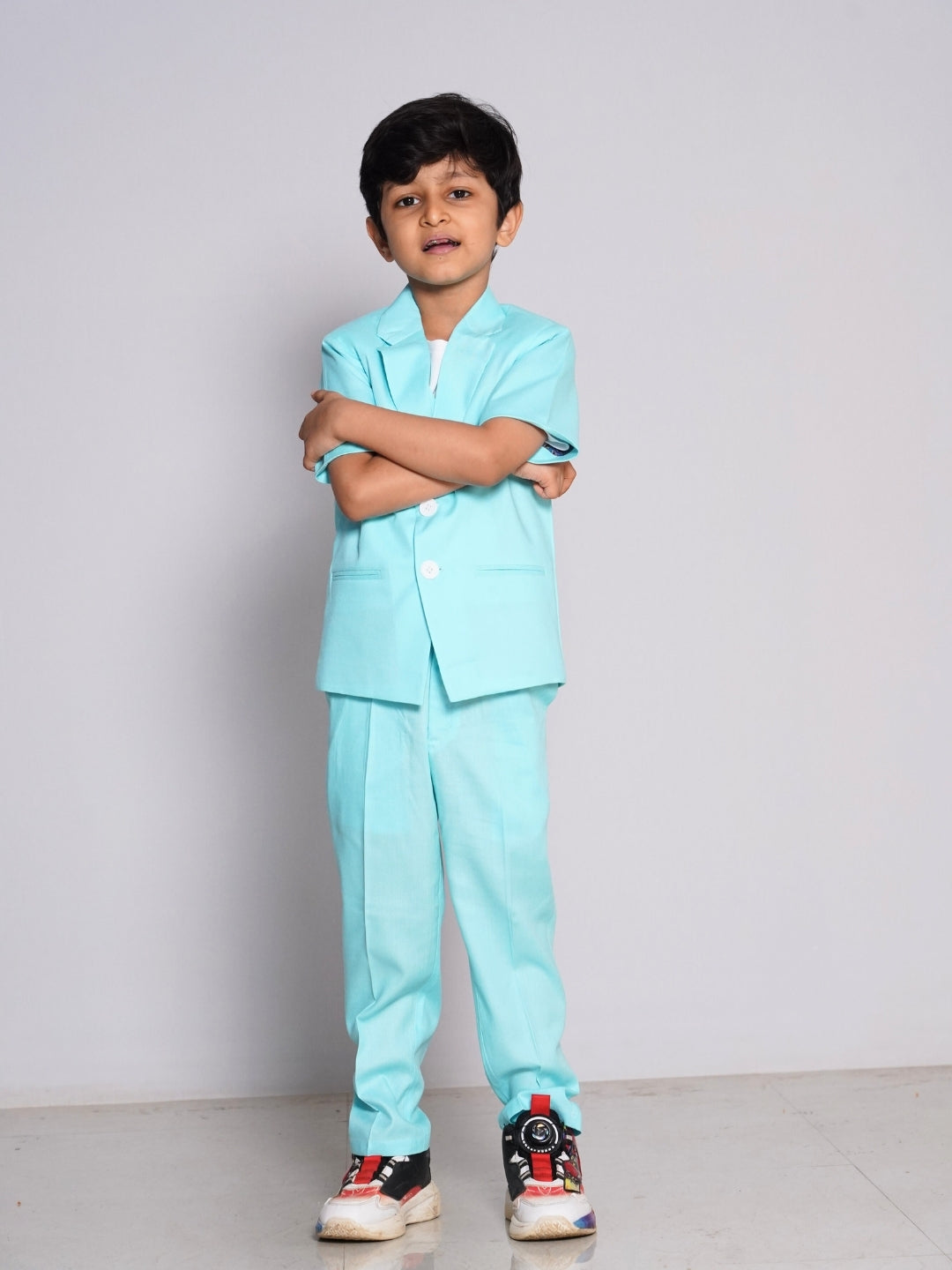 Boys Aqua Blue Kids 2pc Suit set