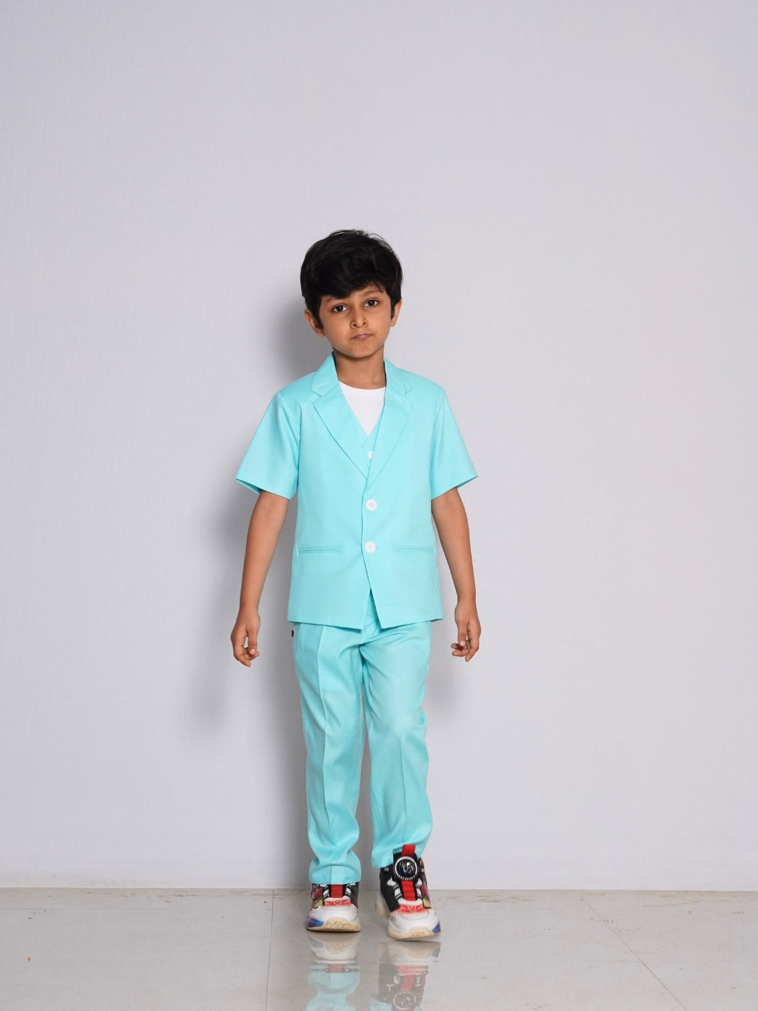 Boys Aqua Blue Kids 2pc Suit set