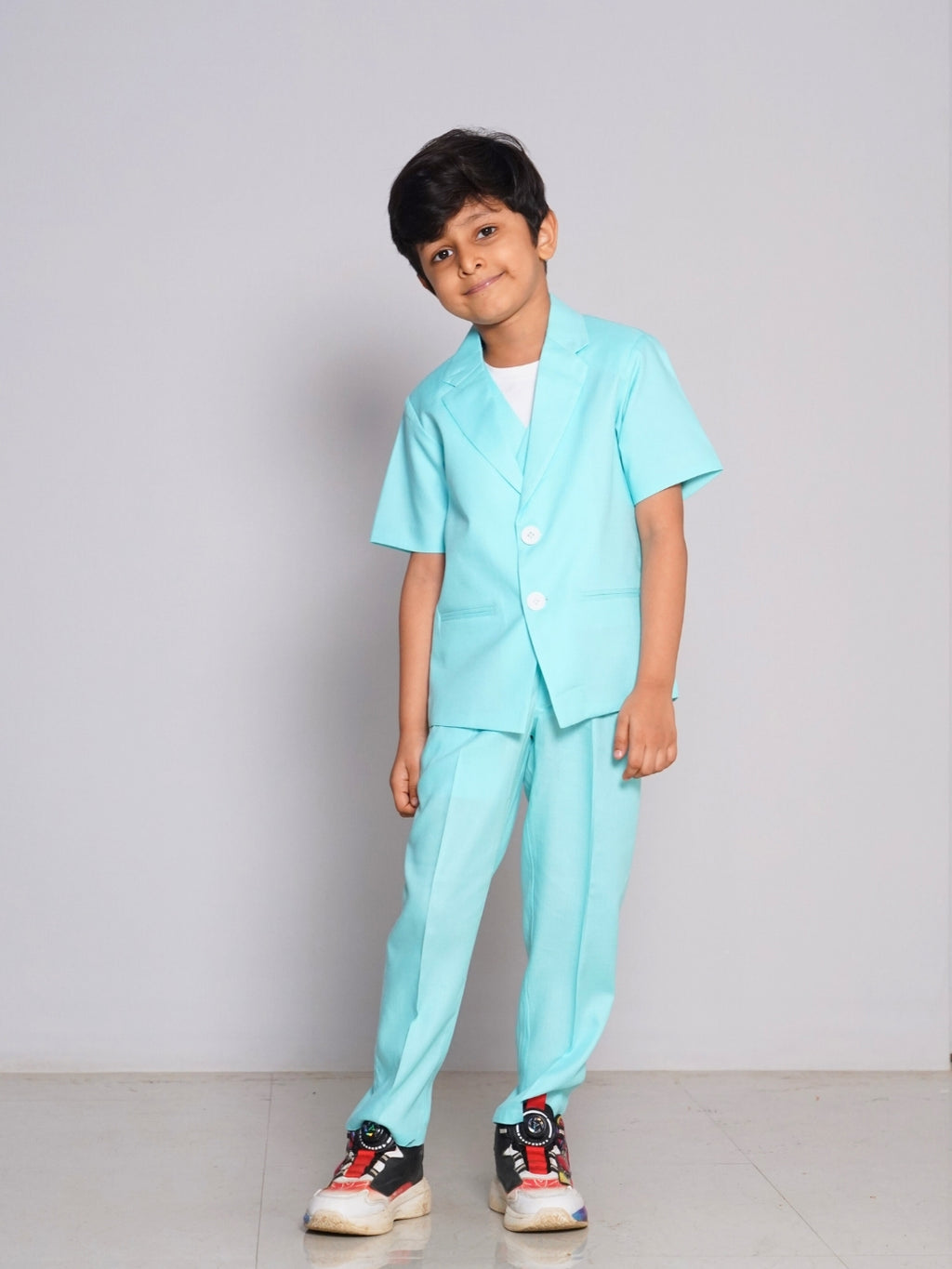 Boys Aqua Blue Kids 2pc Suit set