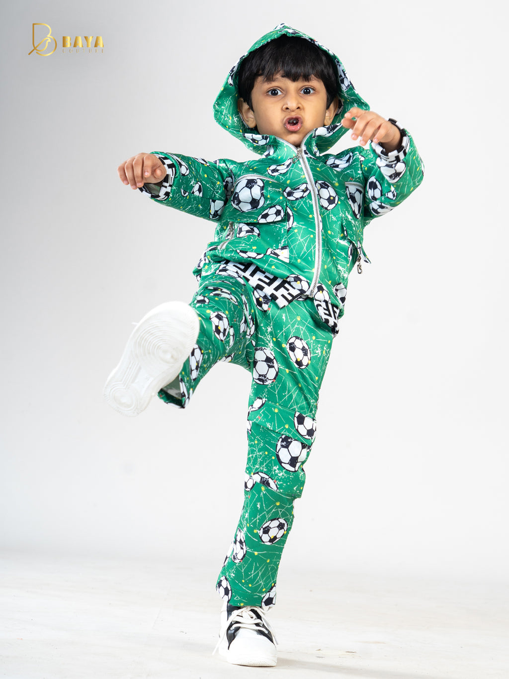 GREEN FOOTBALL HOODIE CO-ORD SET