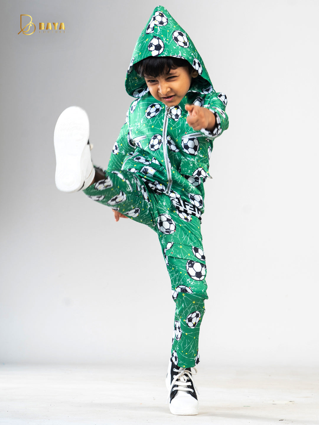 GREEN FOOTBALL HOODIE CO-ORD SET