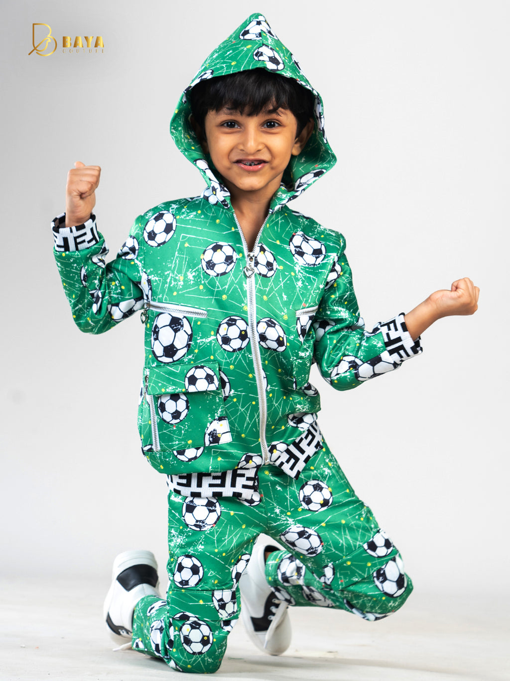 GREEN FOOTBALL HOODIE CO-ORD SET