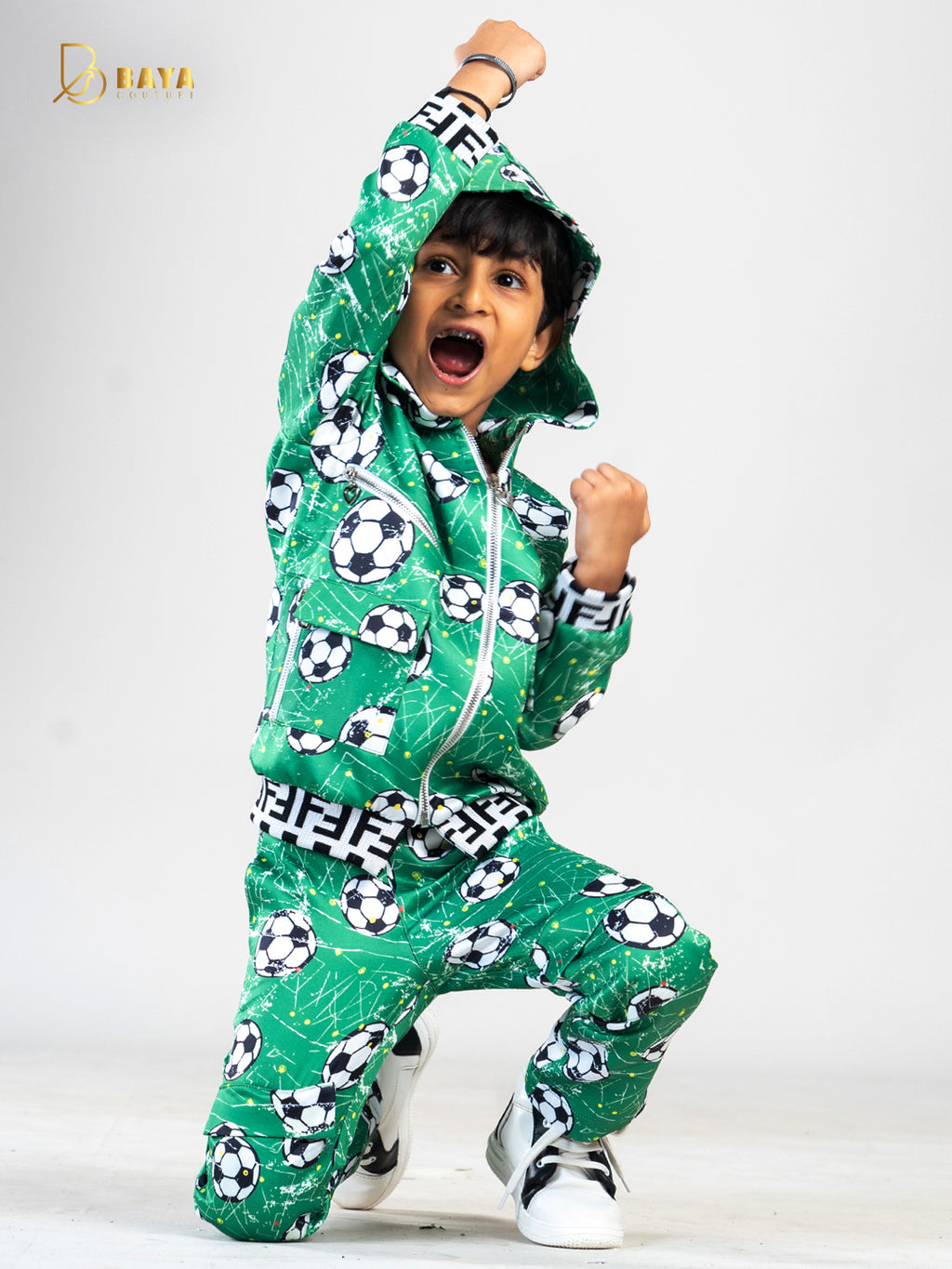 GREEN FOOTBALL HOODIE CO-ORD SET