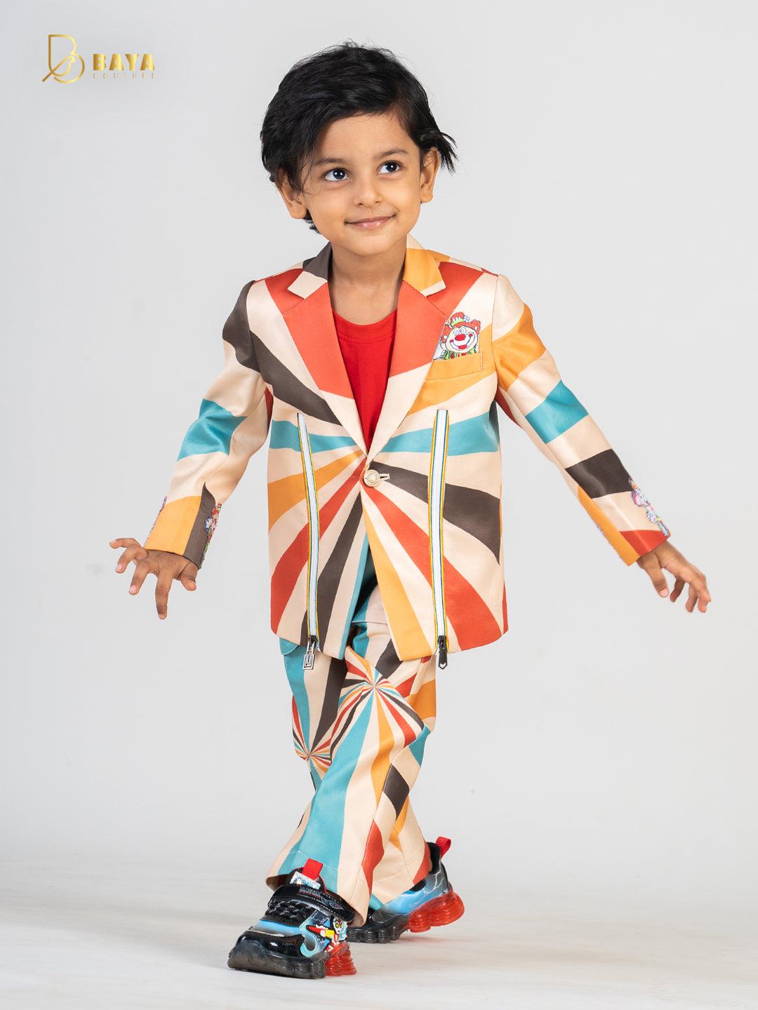 CLOWN EMBROIDERD BLAZER SET