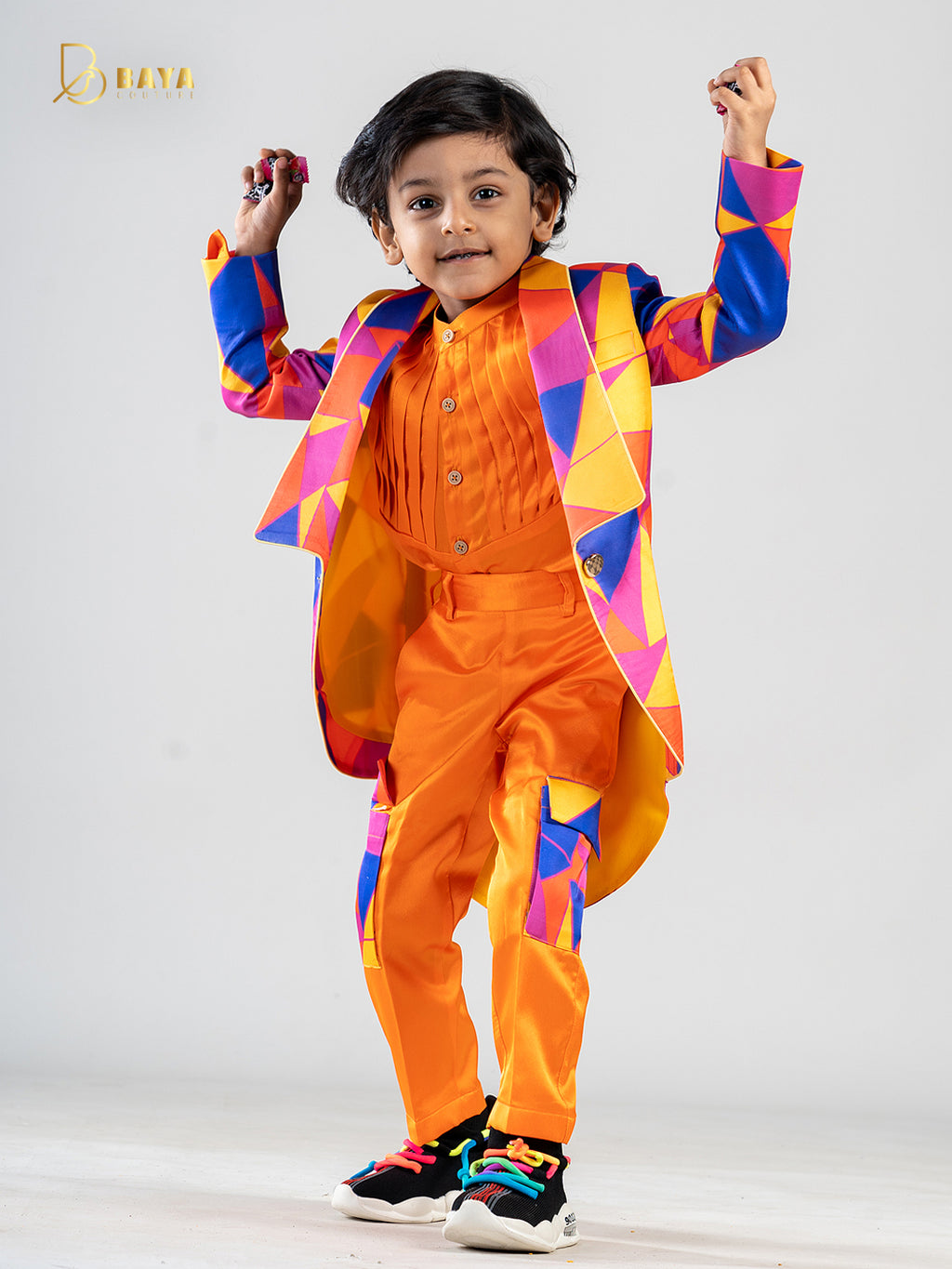 Carnival Orange Tail coat blazer set of 3