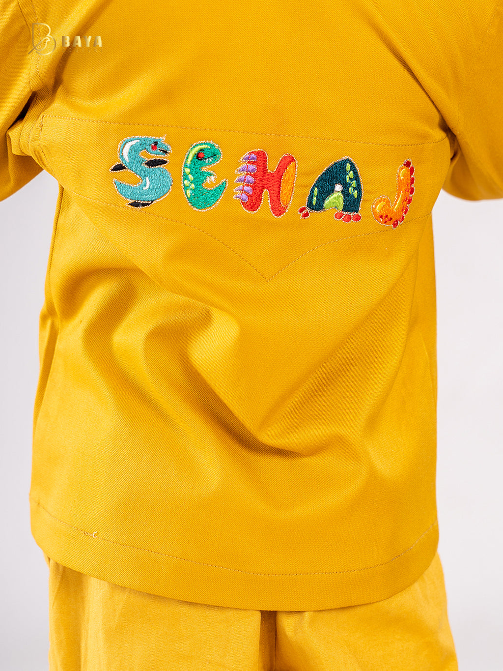 YELLOW SPIKED DINO HOODIE BLAZER SET