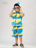 YELLOW BLUE COMIC CO-ORD SET