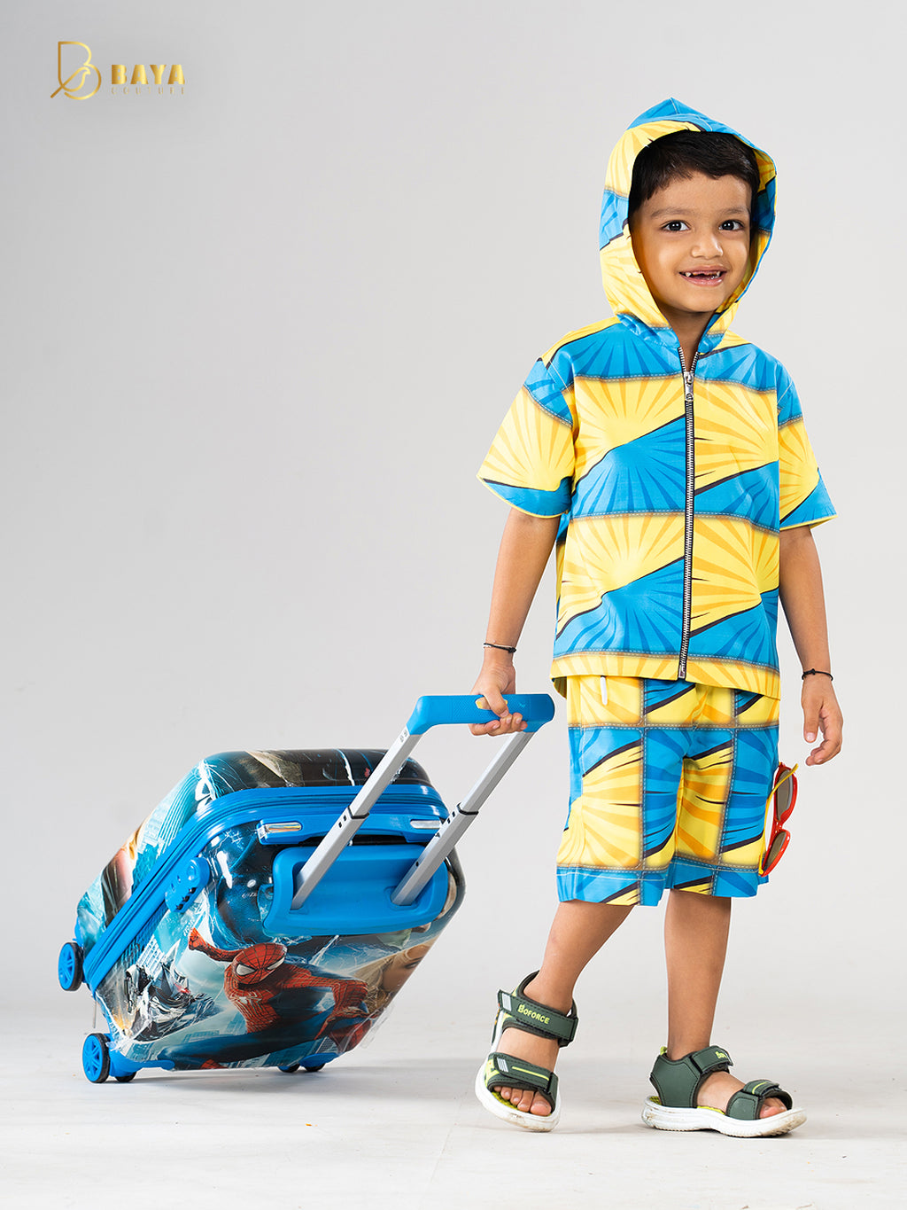 YELLOW BLUE COMIC CO-ORD SET