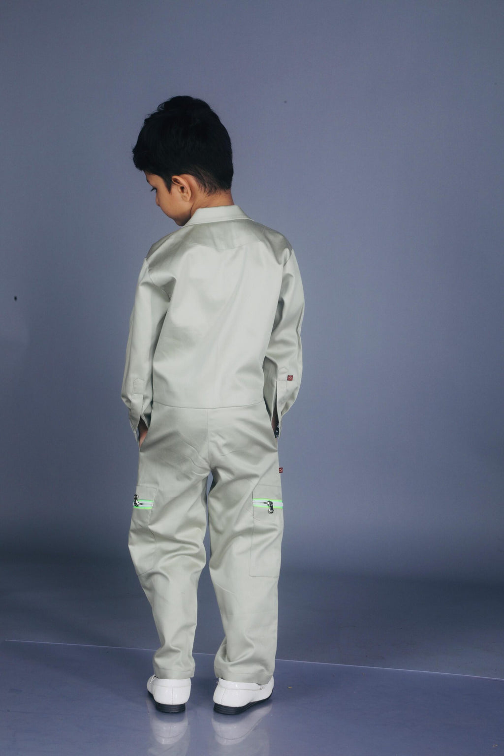 Boys notched lapel jumpsuit