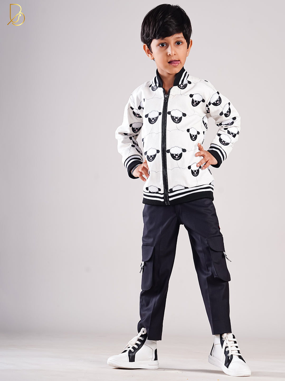 SHEEP EMBROIDERD BOMBER SET