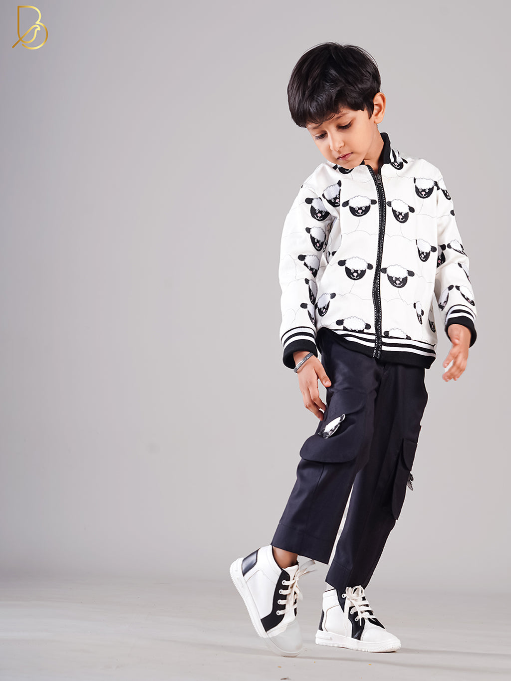 SHEEP EMBROIDERD BOMBER SET