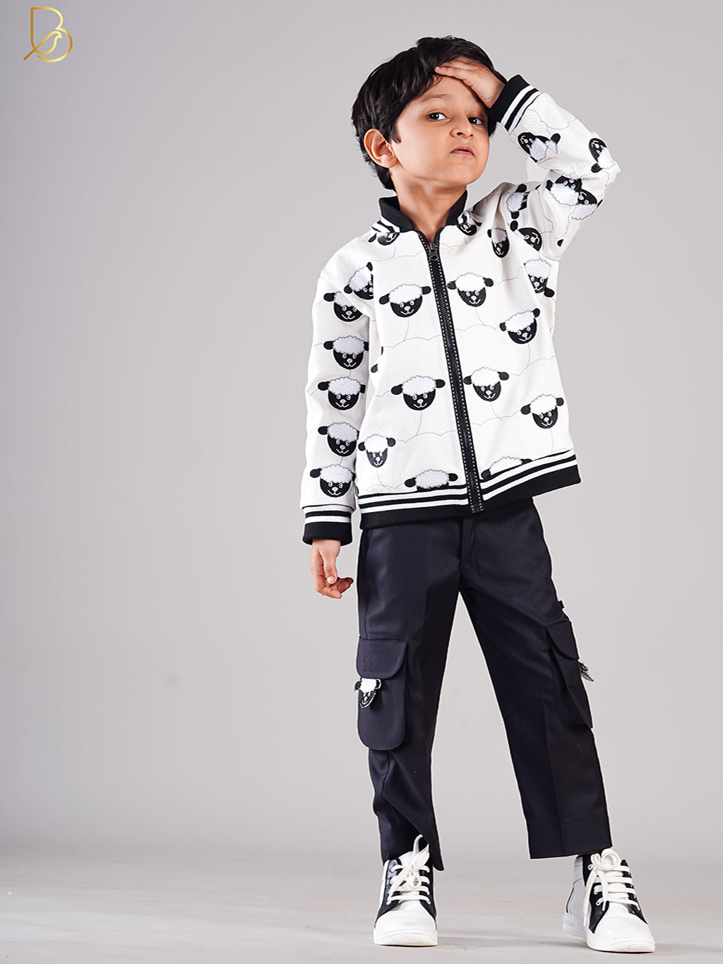 SHEEP EMBROIDERD BOMBER SET