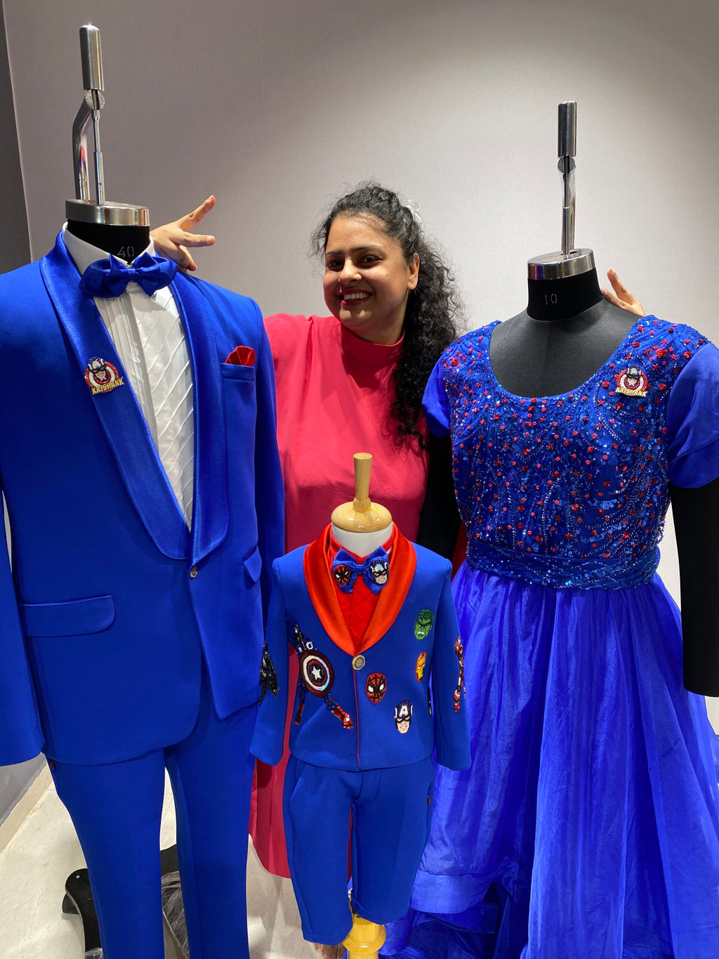 Super hero theme family twinning Handcrafted outfits