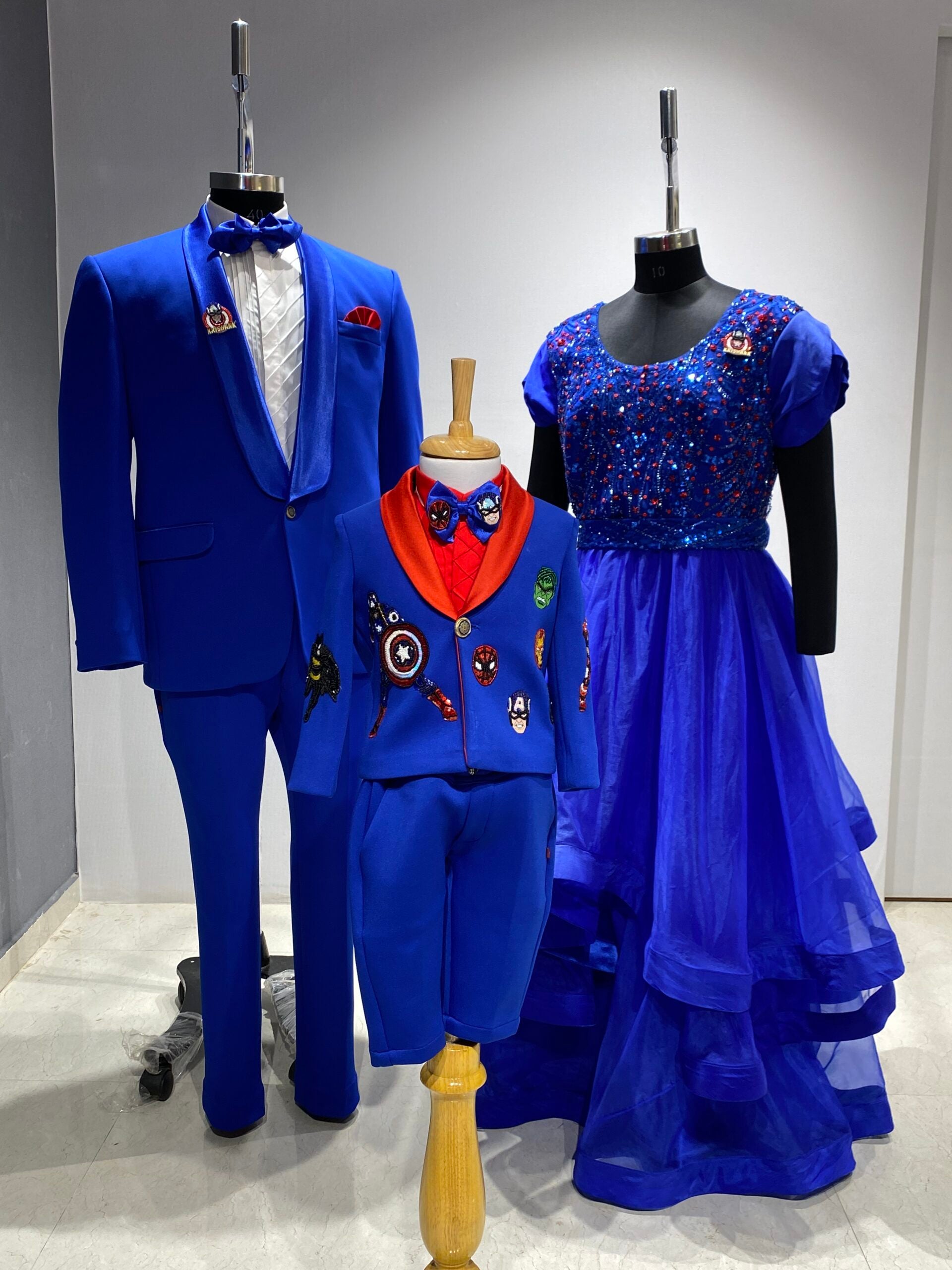 Super hero theme family twinning Handcrafted outfits