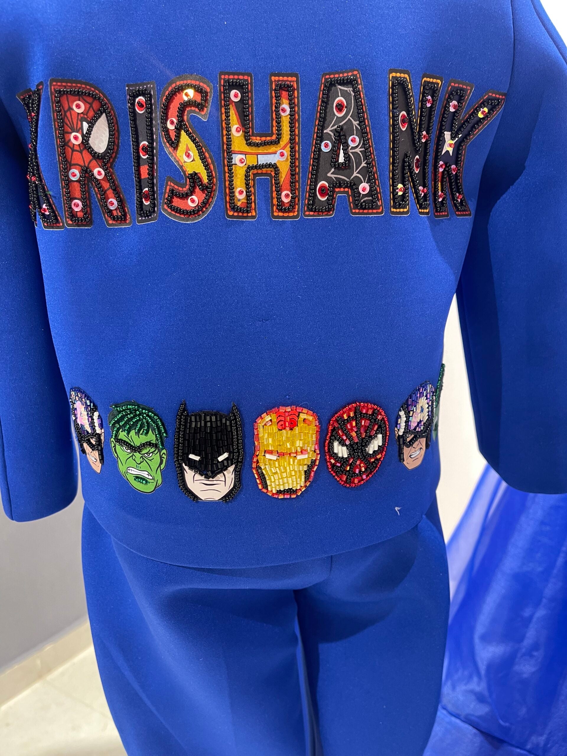Super hero theme family twinning Handcrafted outfits