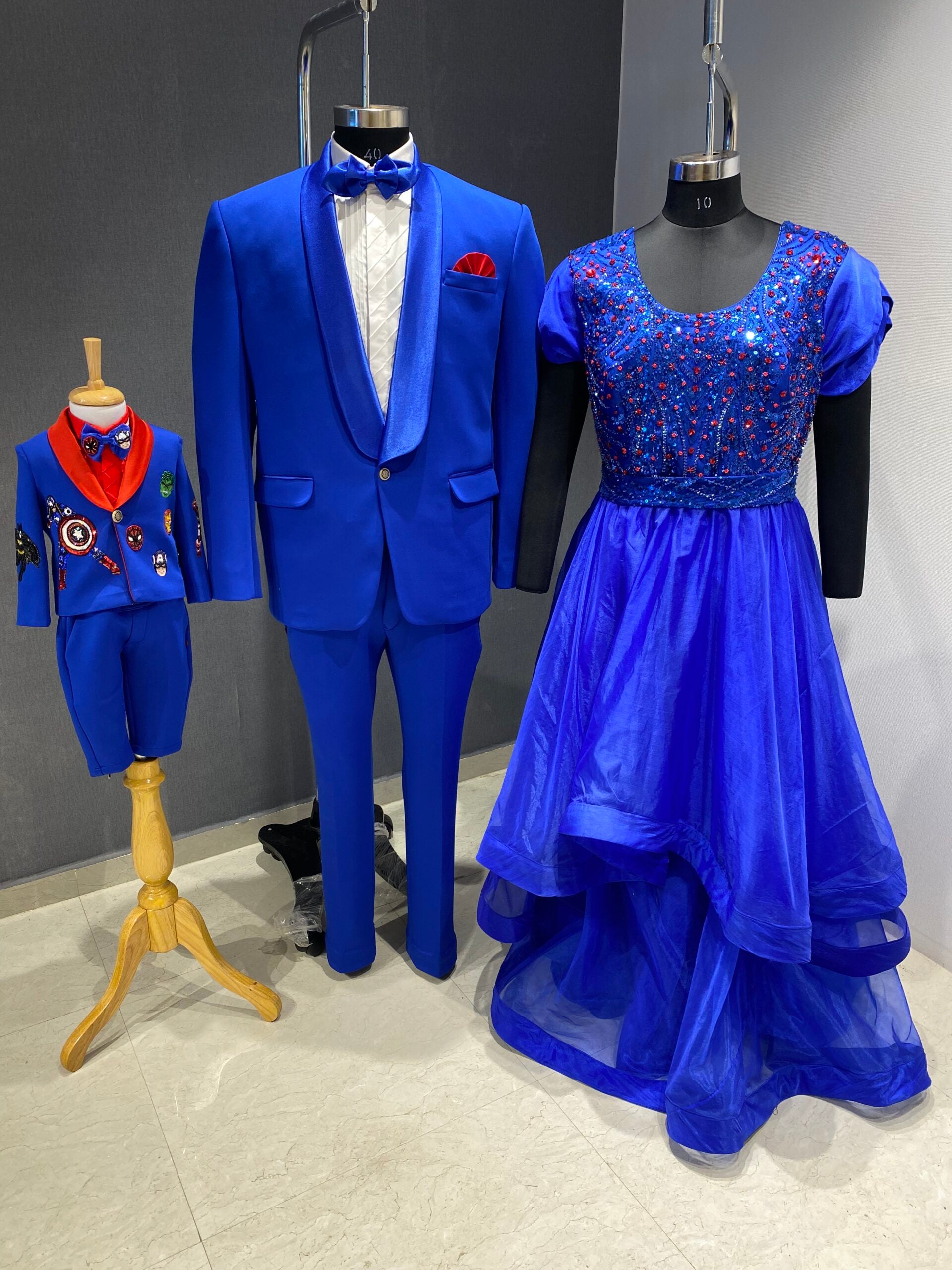 Super hero theme family twinning Handcrafted outfits