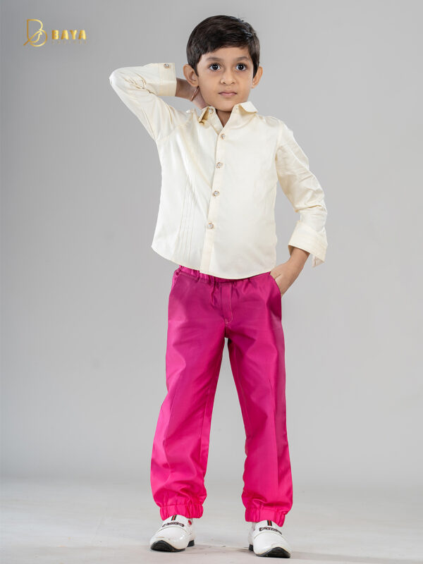 PINK AND OFF-WHITE COTTON SHIRT SET - Image 6
