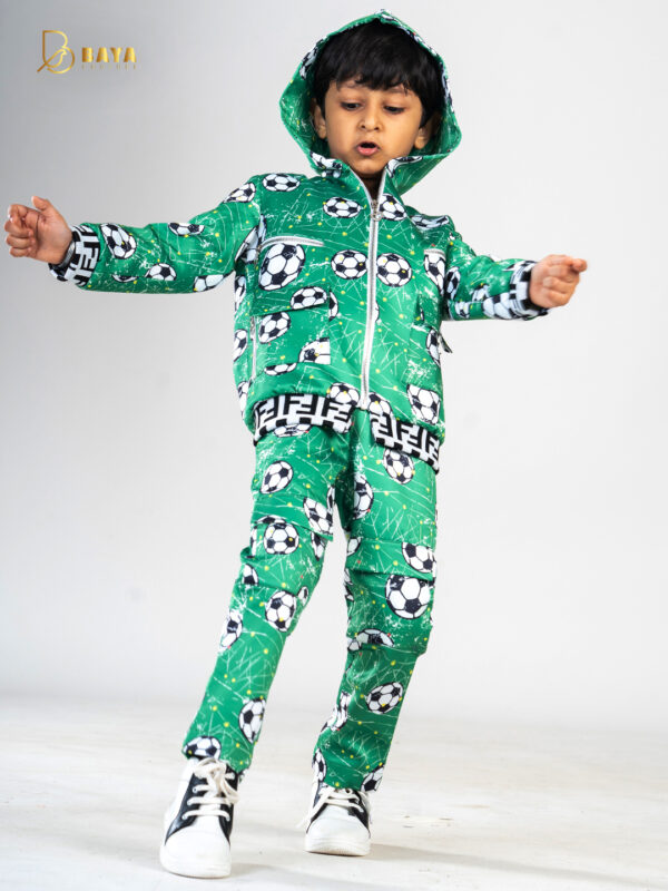 GREEN FOOTBALL HOODIE CO-ORD SET