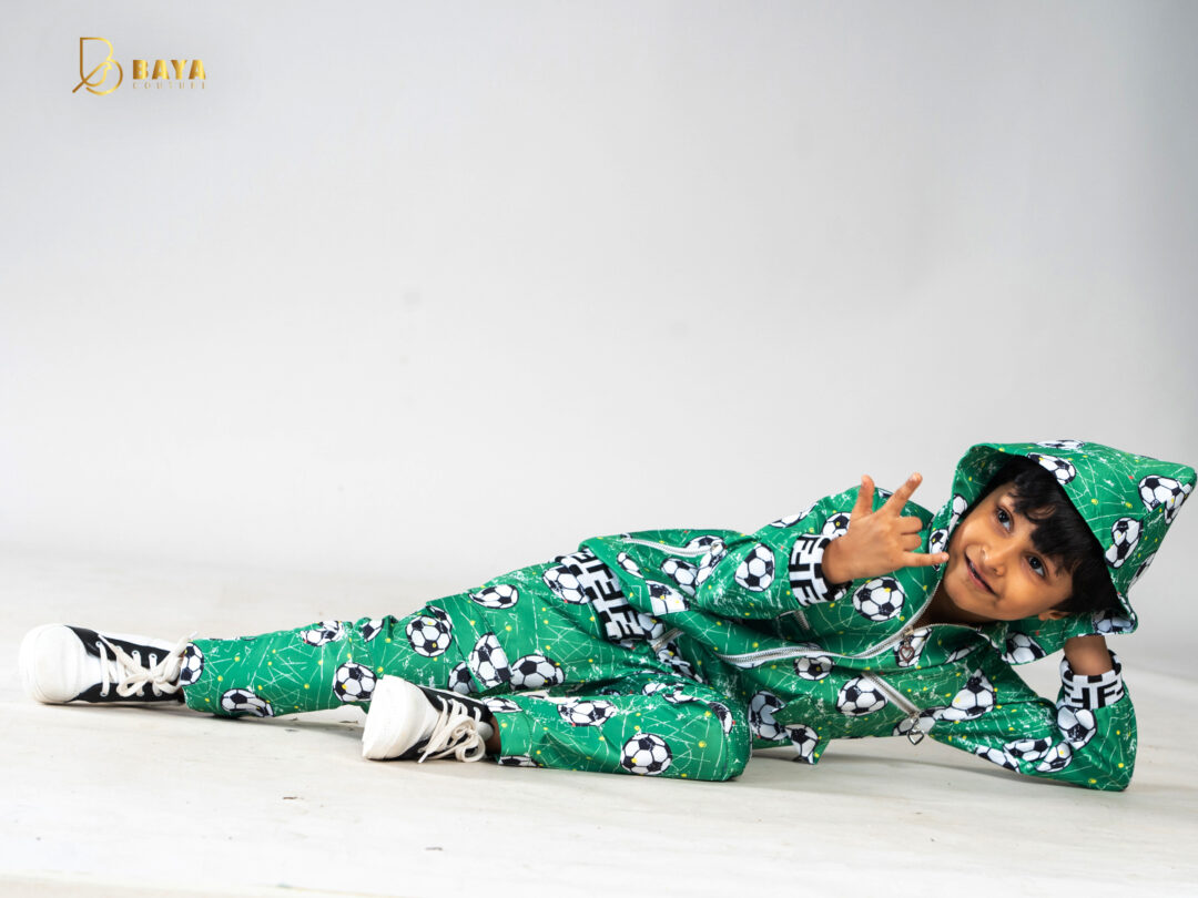 GREEN FOOTBALL HOODIE CO-ORD SET