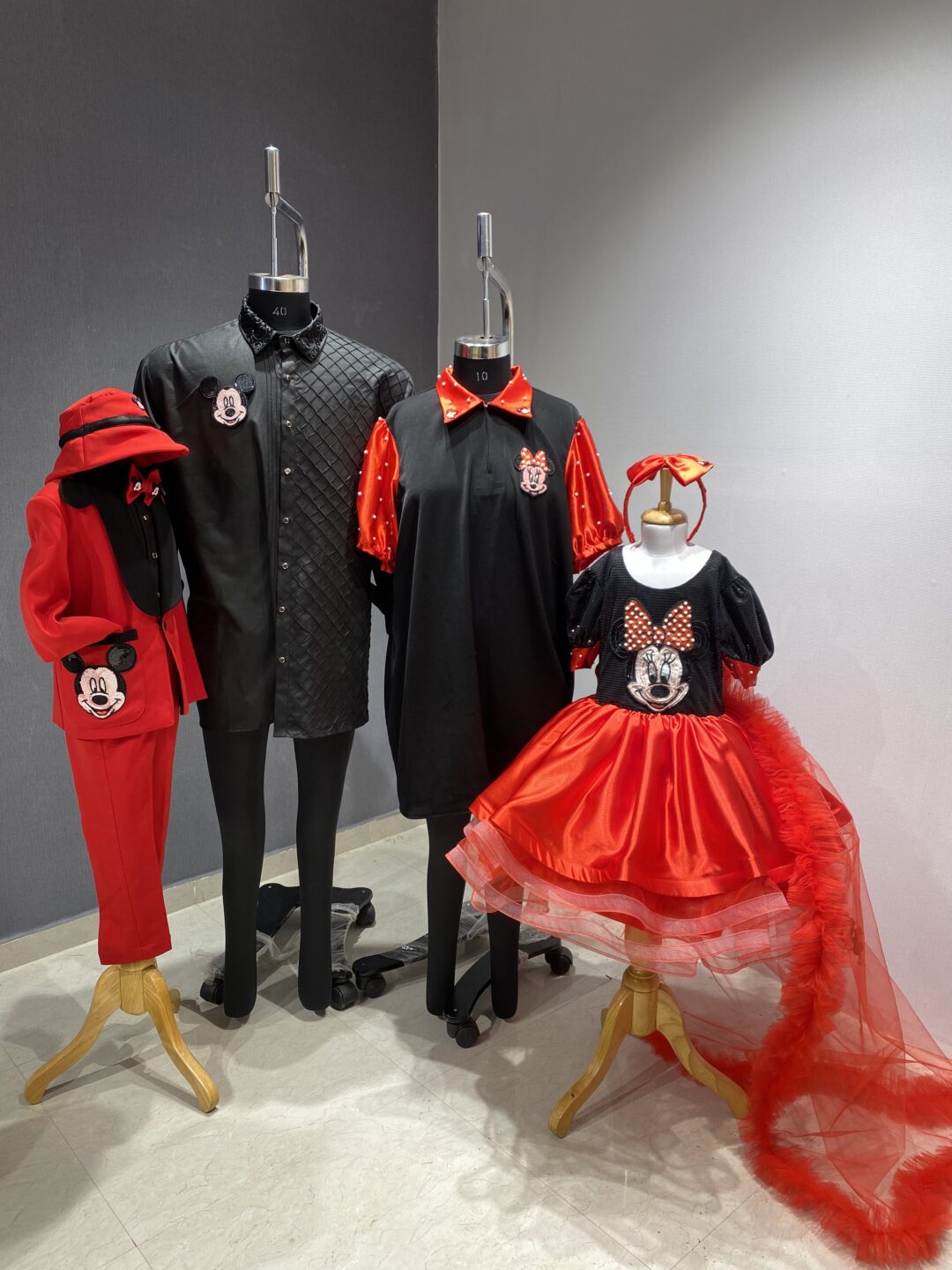 Mickey Mouse family twinning handcrafted outfits
